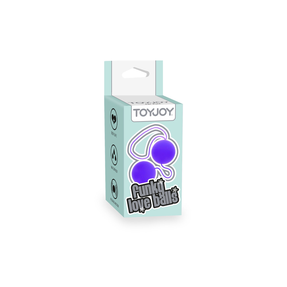 Вагинальные шарики со смещенным центром тяжести TOY JOY на мягкой сцепке, фиолетовые, 22 х 3.5 см фото №2 — секс игрушки: Украина, NO TABOO