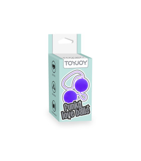 Вагинальные шарики со смещенным центром тяжести TOY JOY на мягкой сцепке, фиолетовые, 22 х 3.5 см - No Taboo