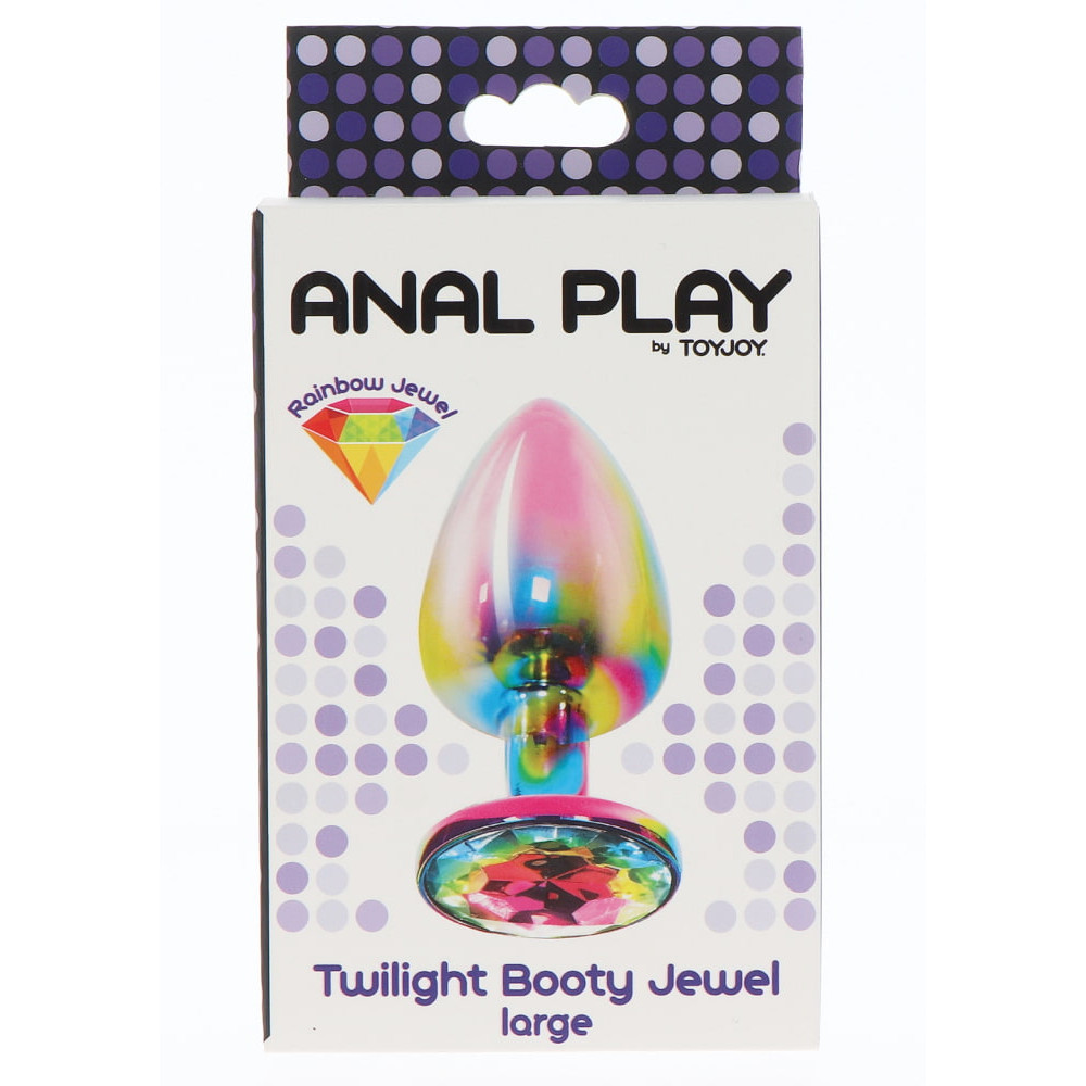 Анальная пробка со стразом, L, Twilight Booty Jewel, металлическая, разноцветная, 9.5 х 4.5 см фото №0 — секс игрушки: Украина, NO TABOO