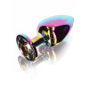 Анальная пробка со стразом, L, Twilight Booty Jewel, металлическая, разноцветная, 9.5 х 4.5 см фото №2 — секс игрушки: Украина, NO TABOO