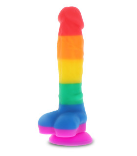 Фаллоимитатор реалистичный на присоске Rainbow Lover разноцветный, 18 х 3 см - No Taboo