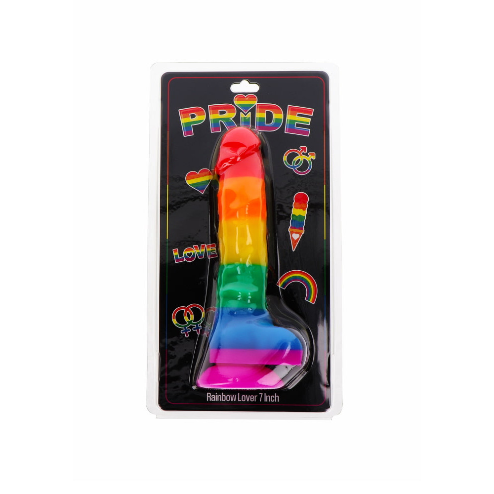 Фаллоимитатор реалистичный на присоске Rainbow Lover разноцветный, 18 х 3 см фото №2 — секс игрушки: Украина, NO TABOO