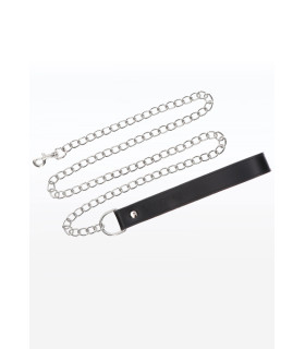 Повідець із чорною петлею Taboom Chain Leash, сріблястий - No Taboo