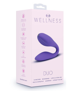 Вібратор для пар універсальний Blush Wellness Duo фіолетовий, 16.5 х 4.4 см - No Taboo