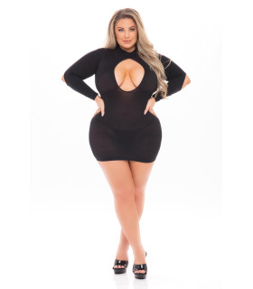 Сексуальное платье с открытой спиной Pink Lipstick, Plus Size, с глубоким декольте, черное - No Taboo
