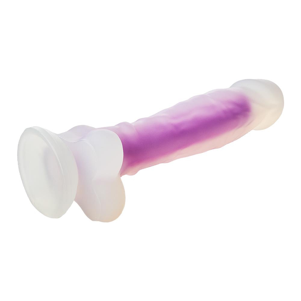  Фаллоимитатор реалистичный светящийся Dream Toys на присоске, фиолетовый, 19 х 3.8 см фото №6 — секс игрушки: Украина, NO TABOO