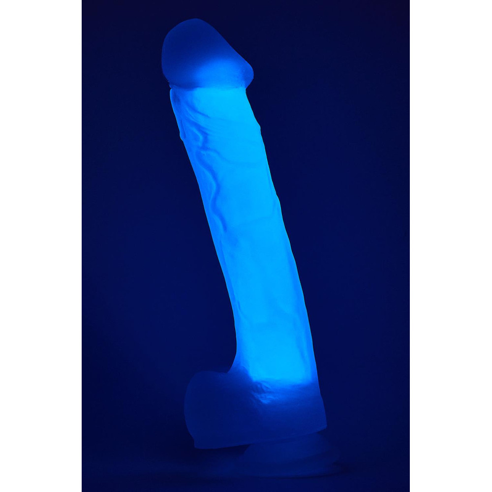  Фаллоимитатор реалистичный светящийся Dream Toys на присоске, фиолетовый, 19 х 3.8 см фото №10 — секс игрушки: Украина, NO TABOO