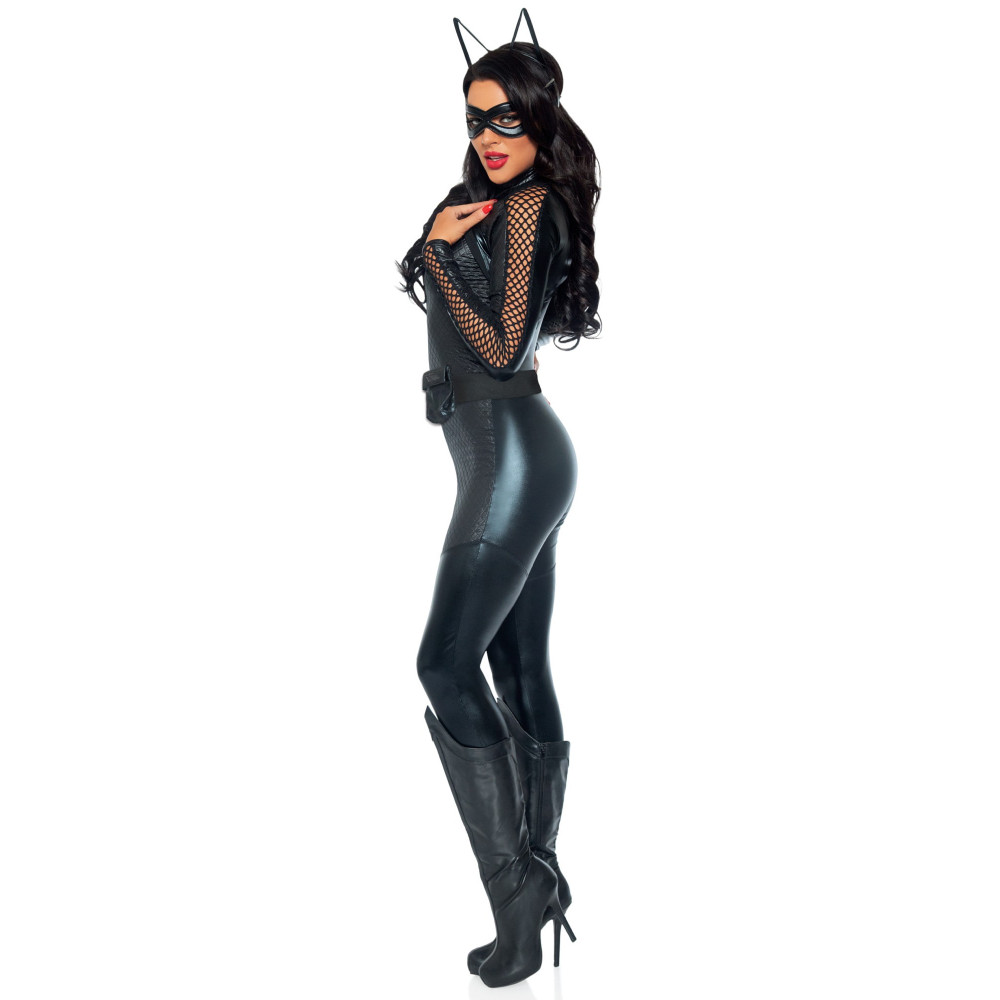 Сексуальный костюм кошечки Leg Avenue Wicked Kitty, M, 4 предмета, черный, фото №3 — секс шоп Украина, NO TABOO