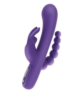 Вибратор-кролик с анальной елочкой Toy Joy фиолетовый, 21.5 х 4 см - No Taboo