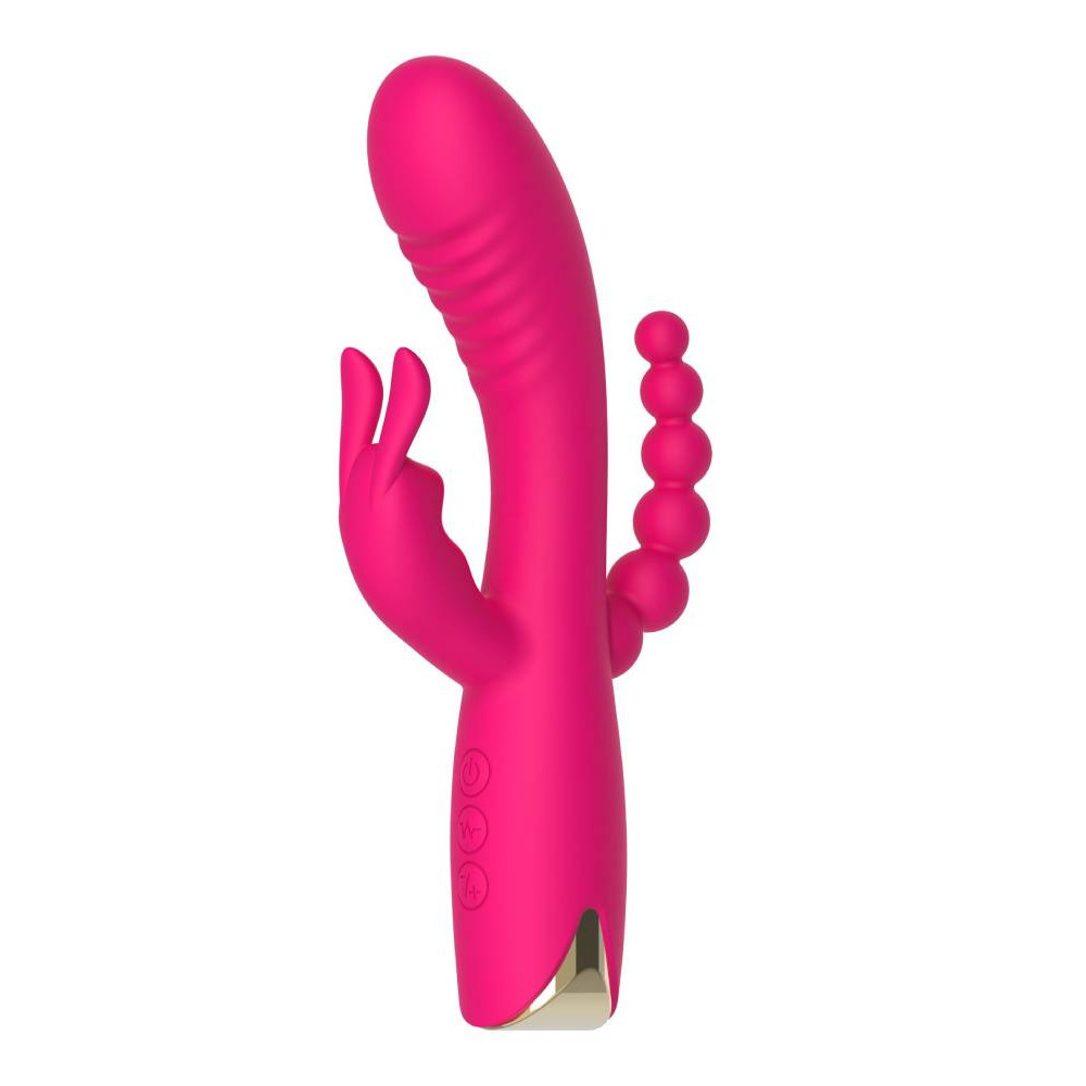 Вибратор-кролик рельефный с елочкой Aphrodite Toy Joy розовый, 21 х 3.7 см фото №0 — секс игрушки: Украина, NO TABOO