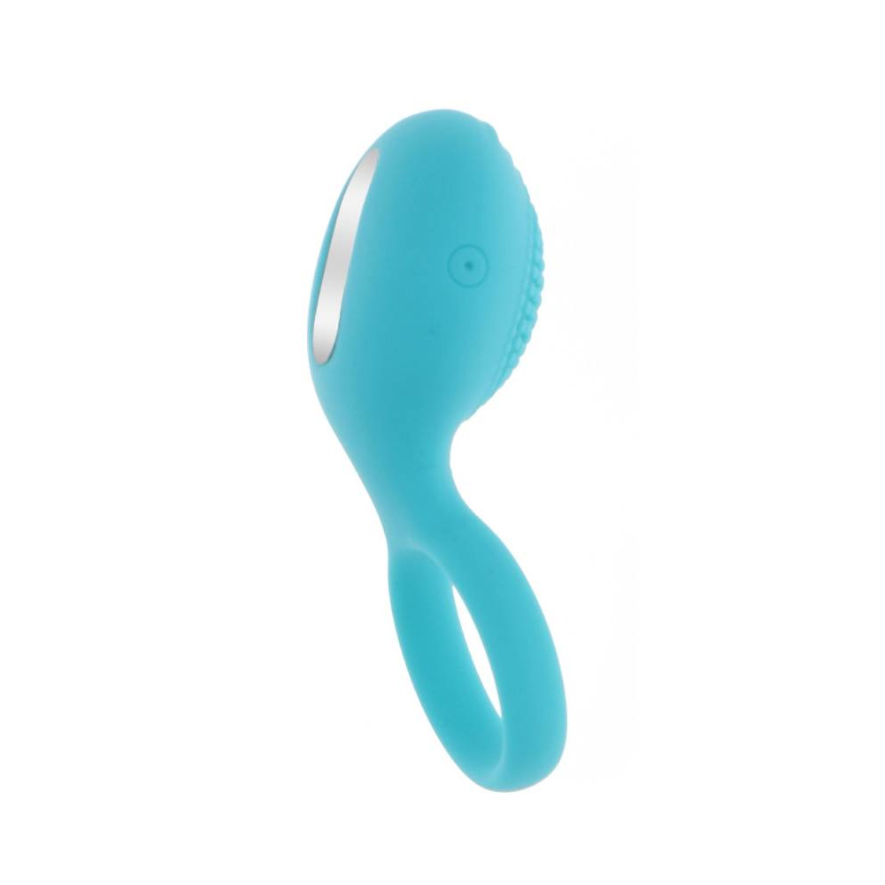 Эрекционное виброкольцо Toy Joy Tickle Brush с пультом, голубое, 8.2 х 3.5 см фото №4 — секс игрушки: Украина, NO TABOO