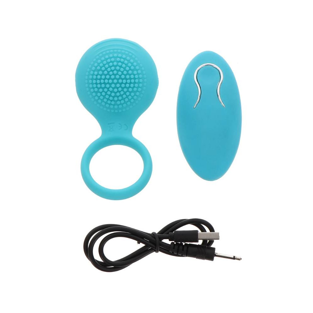Эрекционное виброкольцо Toy Joy Tickle Brush с пультом, голубое, 8.2 х 3.5 см фото №6 — секс игрушки: Украина, NO TABOO