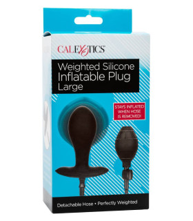 Анальная пробка с накачкой, с утяжелением CalExotics черная, 8.3 х 3.8 см - No Taboo