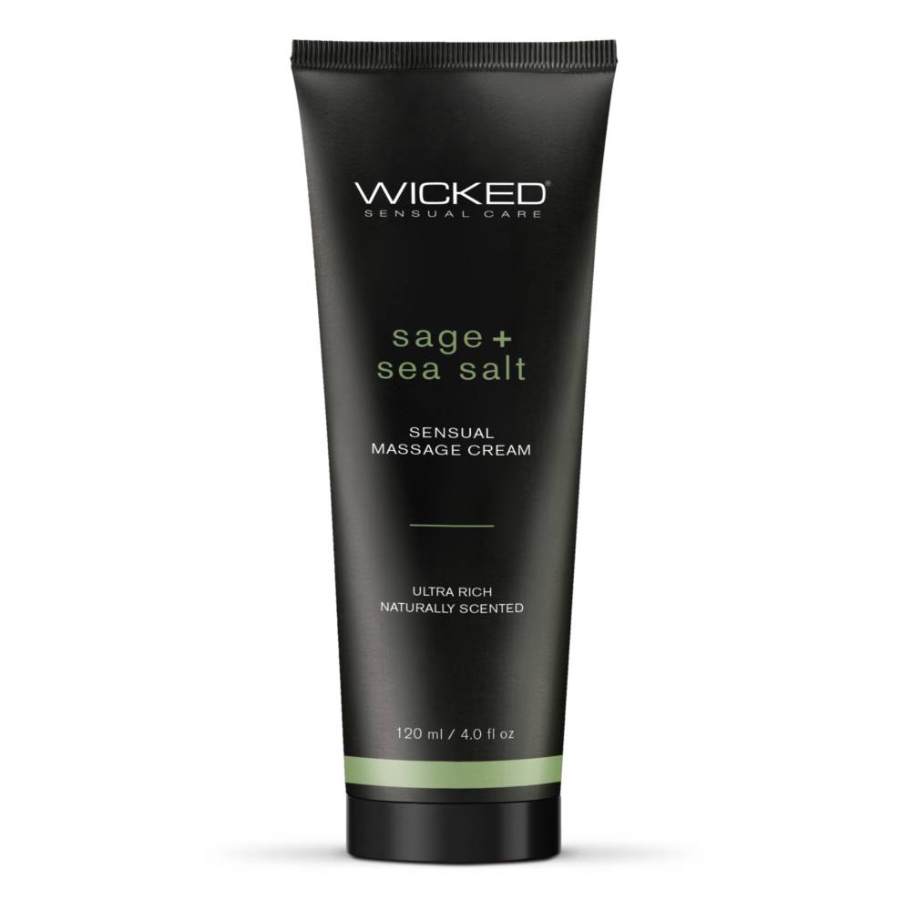 Массажный крем с уходовым эффектом Wicked с шалфеем и морской солью, на водной основе, 120 мл, фото №0 — секс шоп Украина, NO TABOO