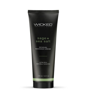 Массажный крем с уходовым эффектом Wicked с шалфеем и морской солью, на водной основе, 120 мл - No Taboo