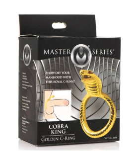 Эрекцонное кольцо с коброй Master Series золотое, 8.5 х 4.5 см - No Taboo