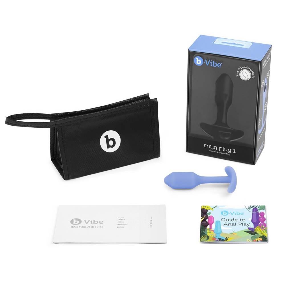 Анальная пробка со смещенным центром тяжести, S, B-vibe Snug Plug 1 лавандовая, 8.6 х 2.2 см фото №5 — секс игрушки: Украина, NO TABOO