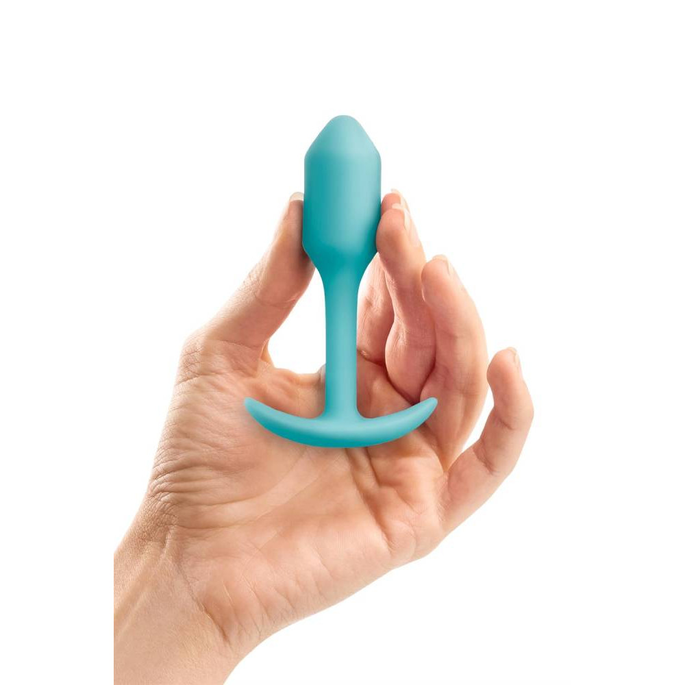 Анальная пробка со смещенным центром тяжести, S, B-vibe Snug Plug 1 мятная, 8.6 х 2.2 см фото №5 — секс игрушки: Украина, NO TABOO
