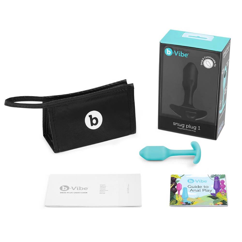 Анальная пробка со смещенным центром тяжести, S, B-vibe Snug Plug 1 мятная, 8.6 х 2.2 см фото №6 — секс игрушки: Украина, NO TABOO