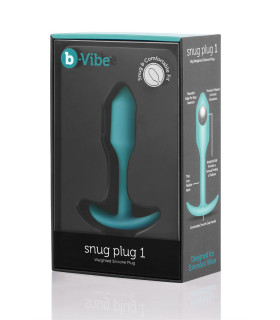 Анальная пробка со смещенным центром тяжести, S, B-vibe Snug Plug 1 мятная, 8.6 х 2.2 см - No Taboo