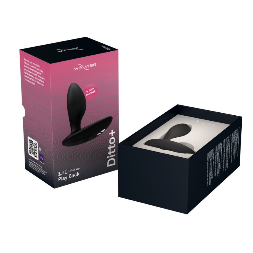 Анальная пробка з вибрацией We-Vibe Ditto+ Satin Black (Вивайб) с пультом и управлением с телефона, черная фото №18 — секс игрушки: Украина, NO TABOO