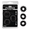 Набор эрекционных колец с рельефом Chisa GK Power, черный, 1.6 см, 3 шт фото №1 — секс игрушки: Украина, NO TABOO