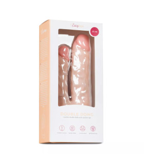 Фаллоимитатор двойной реалистичный на присоске Easytoys бежевый, 25 см - No Taboo