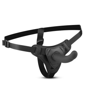 Страпон с гладким фаллоимитатором Easytoys на ремнях, черный, 13.5 х 2.7 см - No Taboo