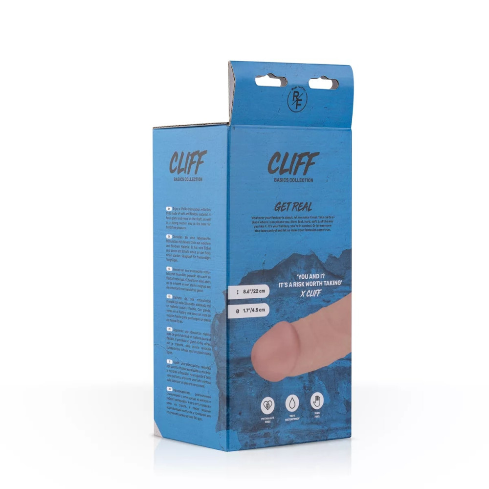 Фалоімітатор реалістичний на присосці Cliff бежевий, 22 х 4.5 см фото №7 — секс іграшки: Україна, NO TABOO
