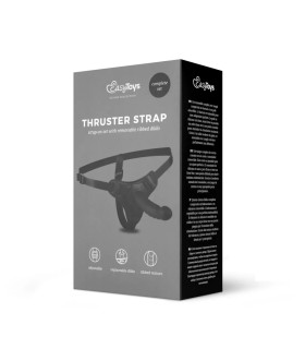 Страпон на ремнях Easytoys с волнистой насадкой, черный, 14.5 х 2.9 см - No Taboo