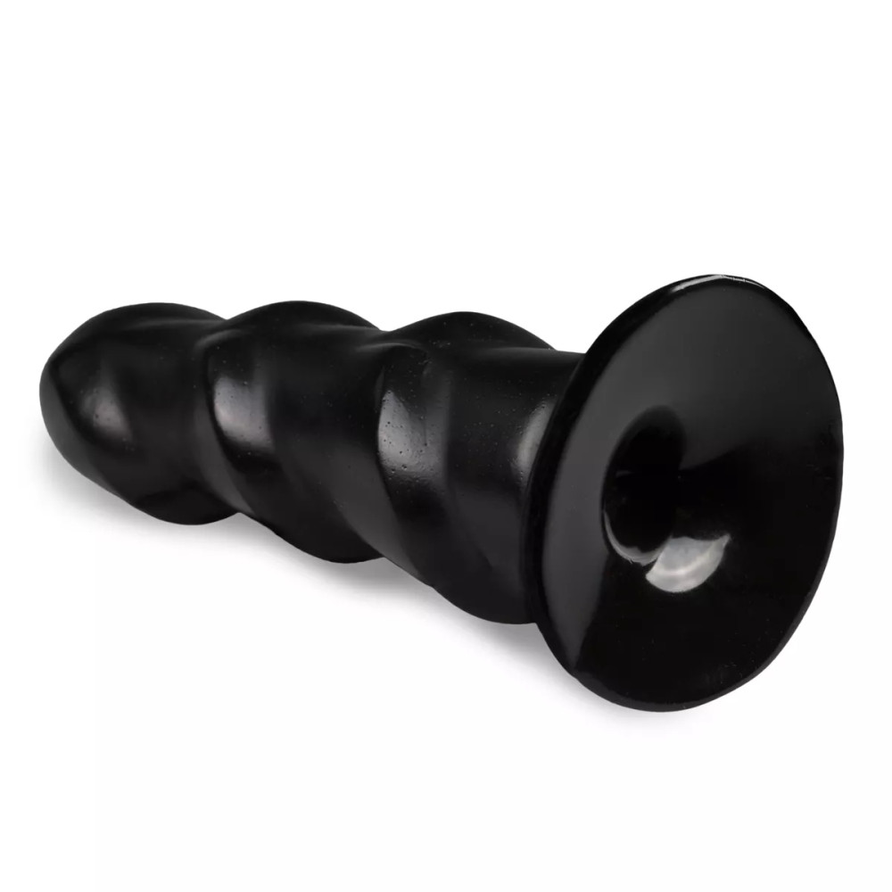 Фаллоимитатор анальный с выступами All Black на присоске, черный, 17 х 4.8 см фото №3 — секс игрушки: Украина, NO TABOO
