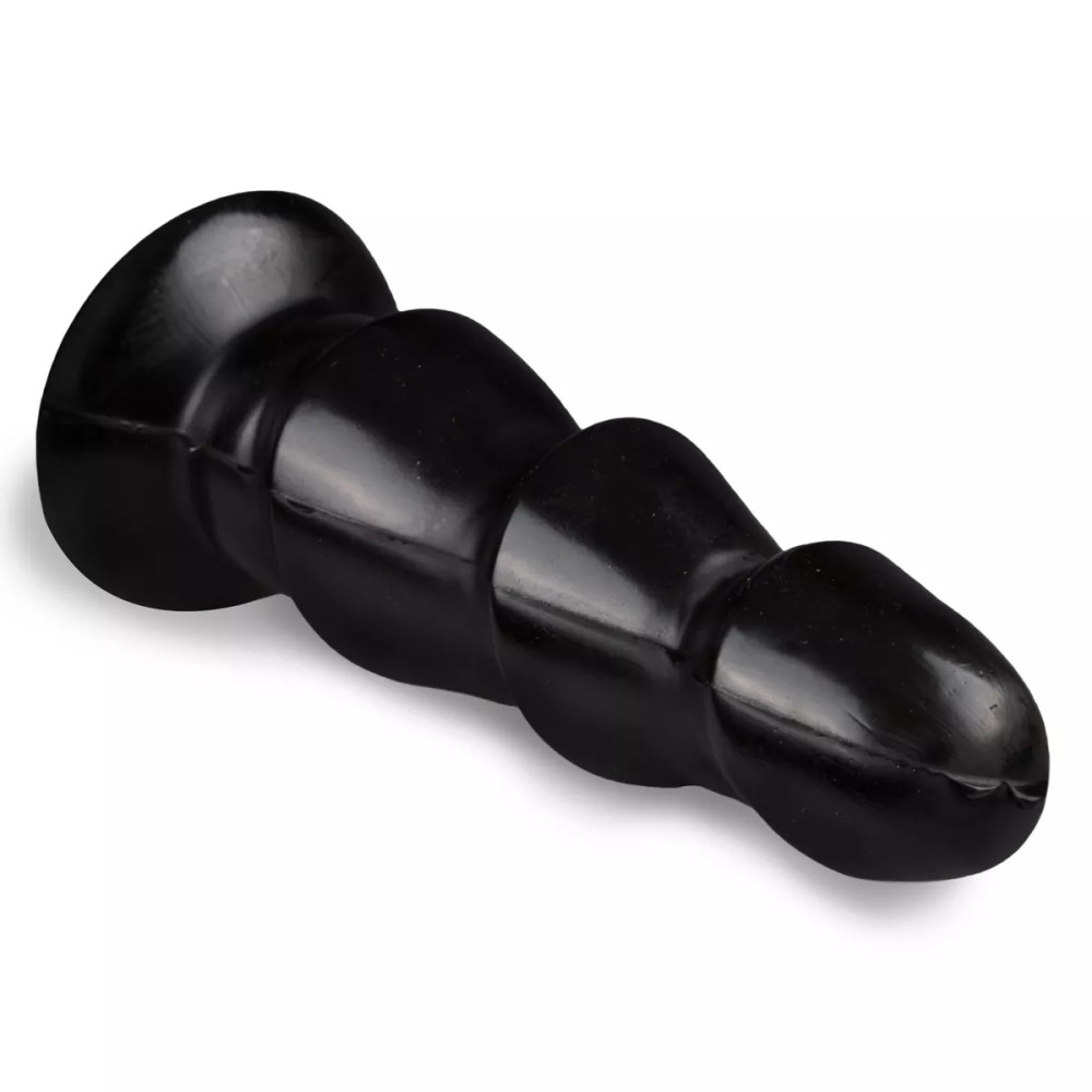 Фаллоимитатор анальный с выступами All Black на присоске, черный, 17 х 4.8 см фото №2 — секс игрушки: Украина, NO TABOO