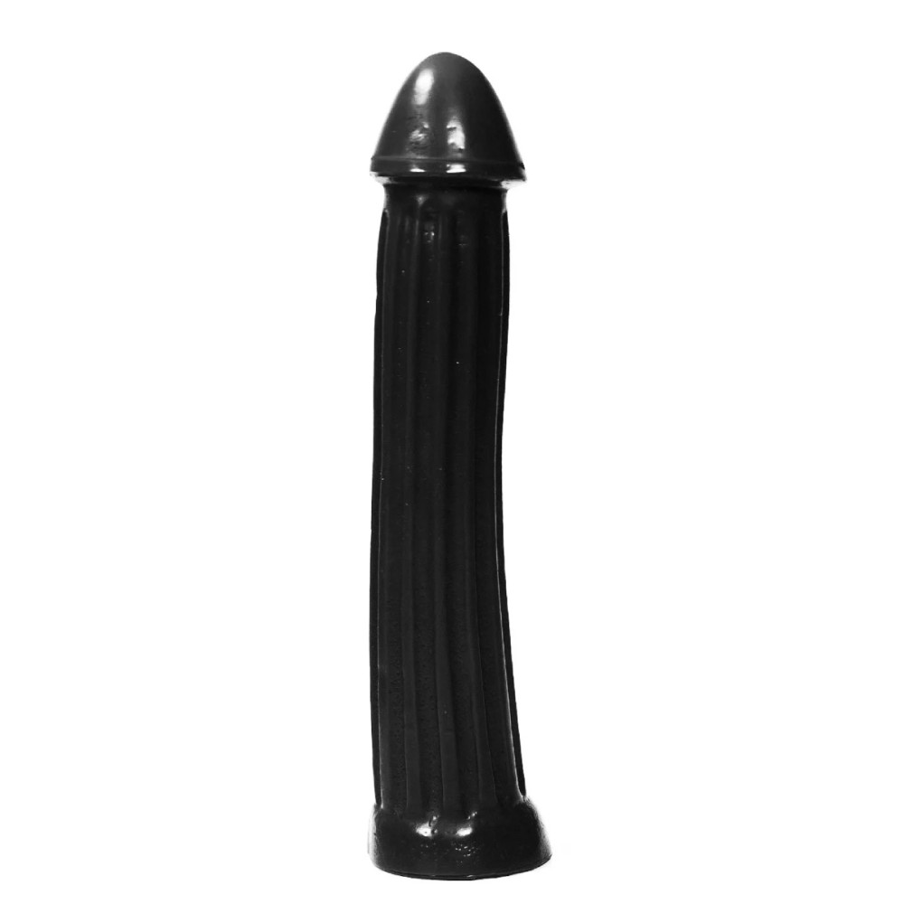 Фаллоимитатор гигантский на присоске, с рельефом All Black черный, 31 х 6 см фото №0 — секс игрушки: Украина, NO TABOO