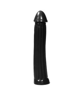 Фаллоимитатор гигантский на присоске, с рельефом All Black черный, 31 х 6 см - No Taboo