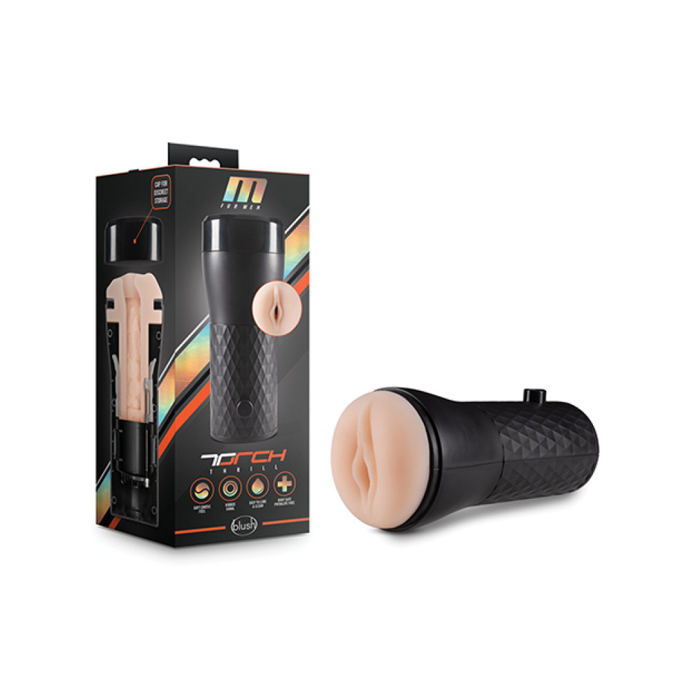 Мастурбатор реалистичный в колбе M for Men Torch Thrill бежевый, 24.1 см фото №0 — секс игрушки: Украина, NO TABOO