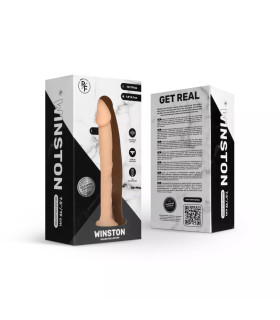 Вибратор реалистичный на присоске Winston Real Fantasy бежевый, 18 х 4.7 см - No Taboo