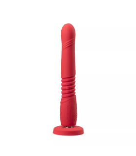 Вібратор смарт із фрикціями Lovense Gravity на присосці, червоний, 25.9 х 3.7 см - No Taboo
