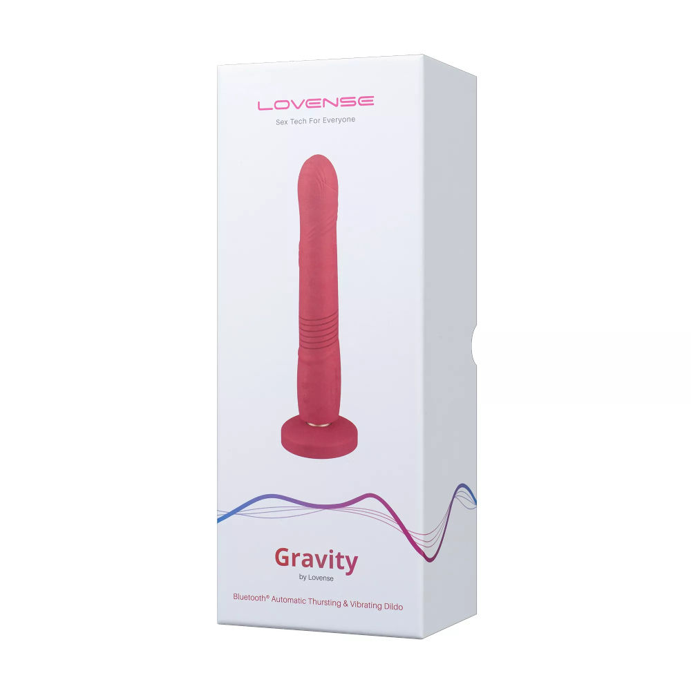 Вибратор смарт с фрикциями Lovense Gravity на присоске, красный, 25.9 х 3.7 см фото №2 — секс игрушки: Украина, NO TABOO