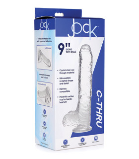 Фаллоимитатор реалистичный на присоске Jock C-Thru прозрачный, 24.8 х 4.6 см - No Taboo