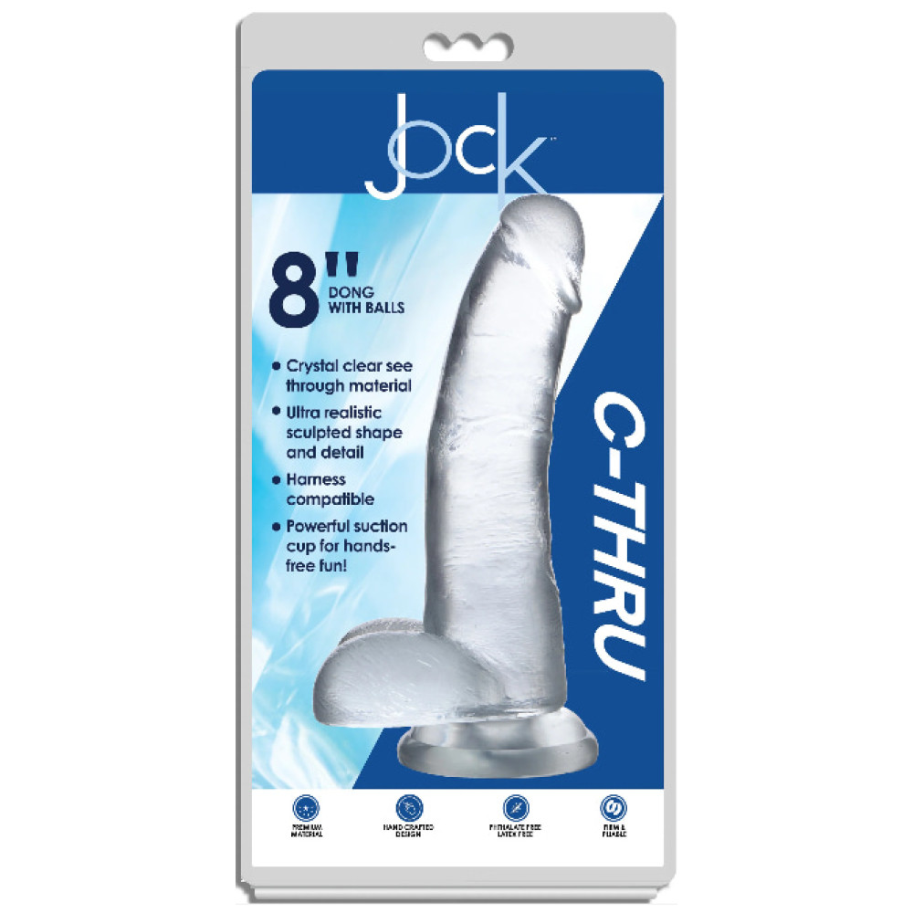 Фаллоимитатор реалистичный гигантский Jock C-Thru на присоске, прозрачный, 23 х 5.3 см фото №2 — секс игрушки: Украина, NO TABOO