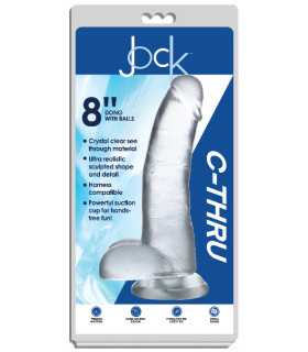 Фалоімітатор реалістичний гігантський Jock C-Thru на присосці, прозорий, 23 х 5.3 см - No Taboo