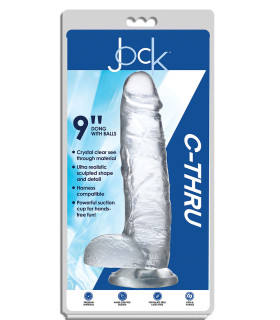 Фаллоимитатор реалистичный гигантский Jock C-Thru на присоске, прозрачный, 27 х 5.6 см - No Taboo