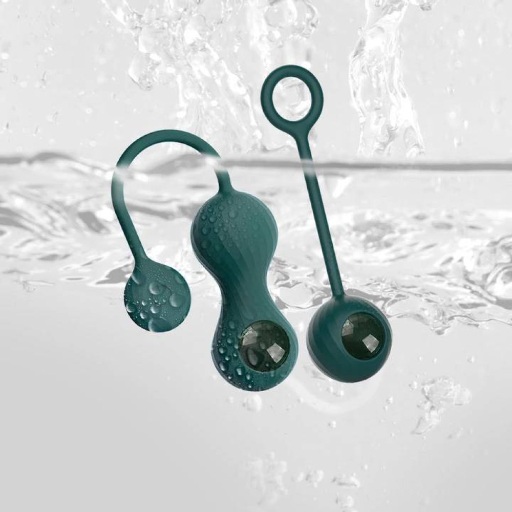 Вагинальные шарики с подключением к приложению Magic Motion Set Bolas Crystal Duo Smart Kegel зеленые фото №8 — секс игрушки: Украина, NO TABOO