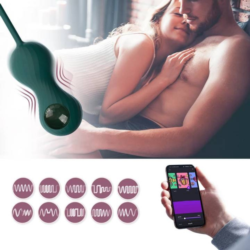 Вагинальные шарики с подключением к приложению Magic Motion Set Bolas Crystal Duo Smart Kegel зеленые фото №10 — секс игрушки: Украина, NO TABOO