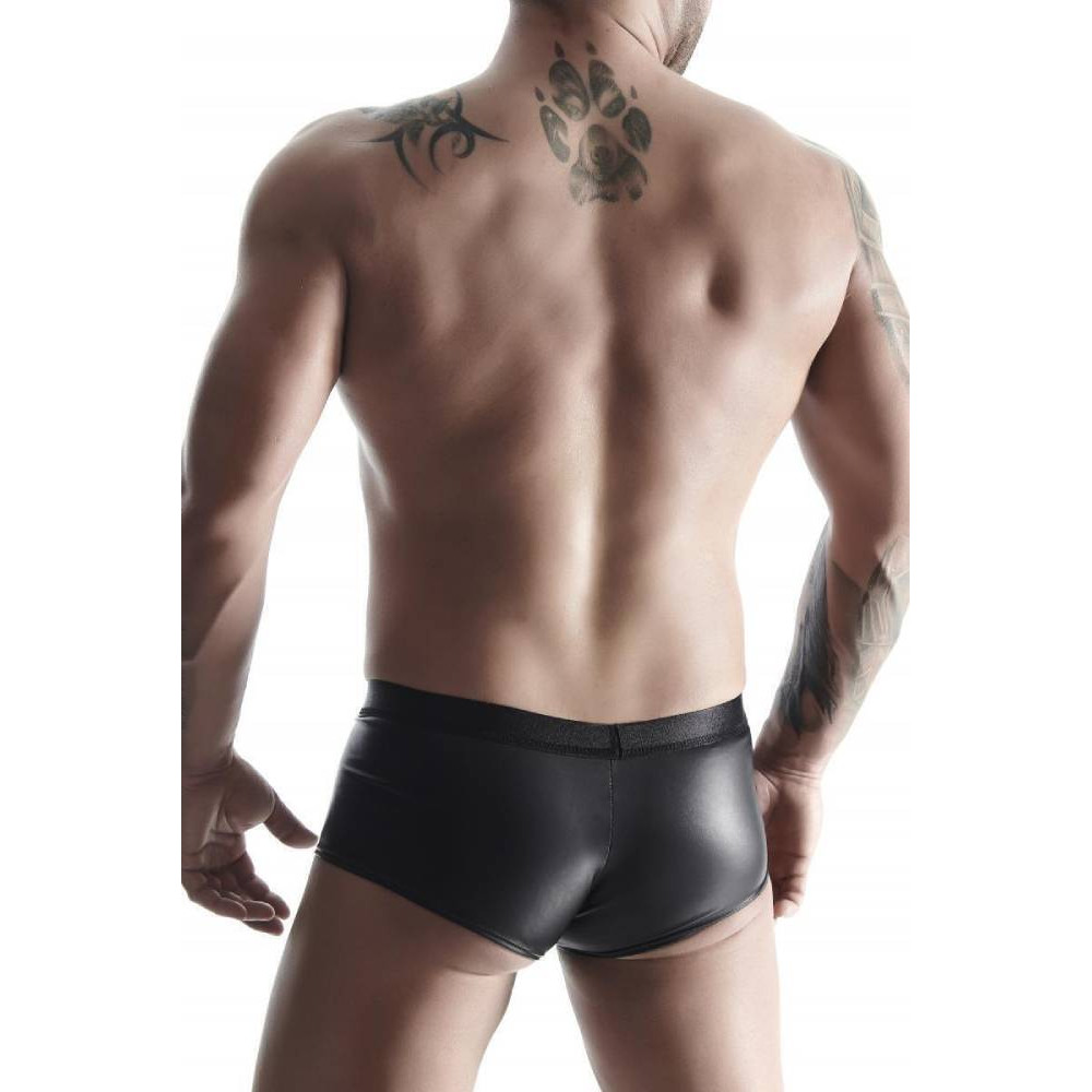 Эротические мужские трусы с прорезями, XL, Boxer Wetlook Regnes Fetish Planet черные, фото №2 — секс шоп Украина, NO TABOO
