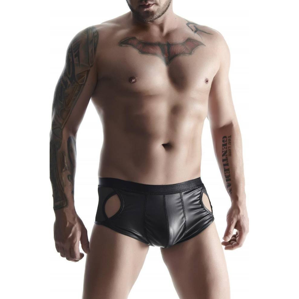 Эротические мужские трусы с прорезями, XL, Boxer Wetlook Regnes Fetish Planet черные, фото №0 — секс шоп Украина, NO TABOO
