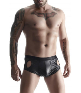 Эротические мужские трусы с прорезями, XL, Boxer Wetlook Regnes Fetish Planet черные - No Taboo