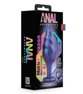Анальная пробка Blush, M, Anal Adventures с основанием в форме сердца, фиолетовая, 11.4 х 3.8 см - No Taboo