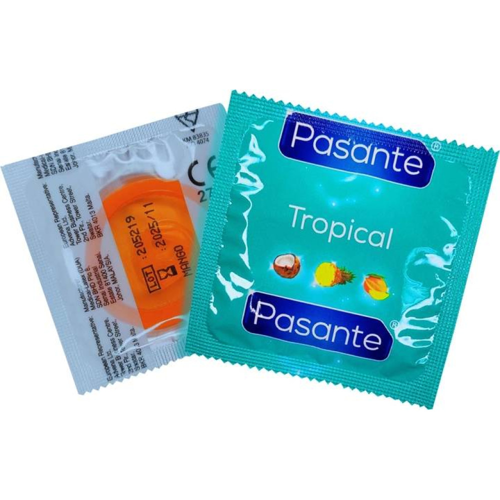 Презервативы со вкусом манго ,53мм , Рasante Tropical condoms, за 1 шт (215166)