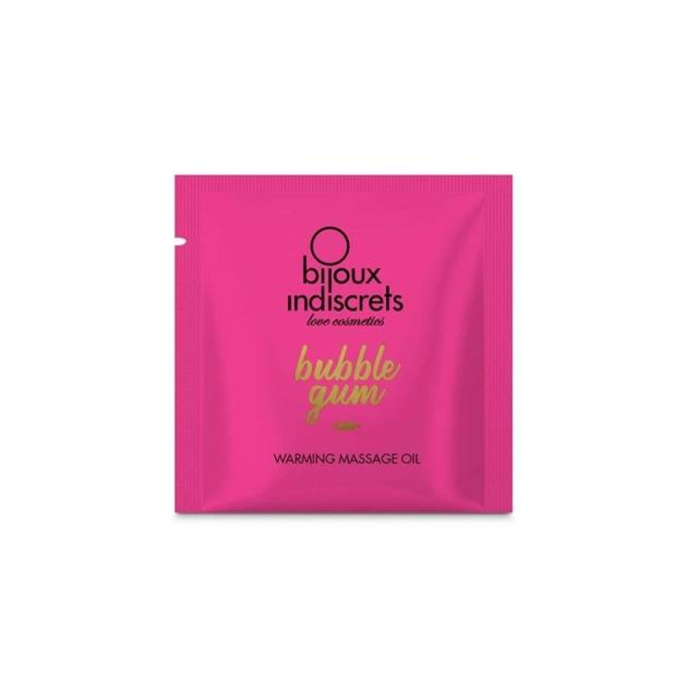 Пробник Согревающее массажное масло для поцелуев Light My Fire от Bijoux Indiscrets, с ароматом и вкусом клубничной жвачки (217450)